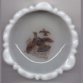 Vintage milkglass ashtray ruffed grouse picture