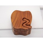 Wooden Trinket jigsaw puzzle box apple worm
