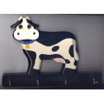 Support Clé Vache Bois Plaque Murale Fait main