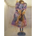 Handmade doll wood and fabric wooden stand