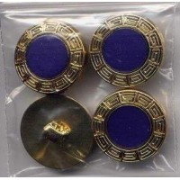 36 Plastic Shank Buttons Gold and Color Center