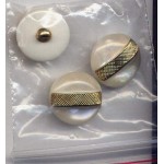 Boutons Blanc Doré Perlé Tige 43 D4115