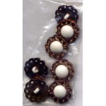 Boutons Blanc Doré Antique Tige 25 D4117