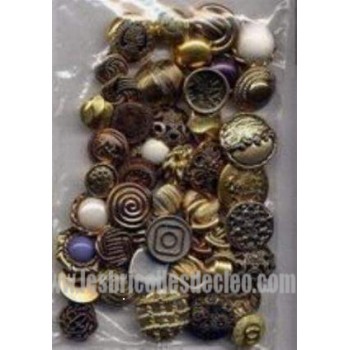 45 Plastic Buttons Shank Gold Silver