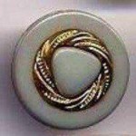 Boutons Bleu-gris plastique avec centre or et tige