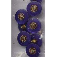 36 Plastic Shank Buttons Gold and Color Center