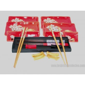 Service Sushi Céramique 4 personnes 16 pièces