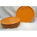Individual Fondue Plates Burnt Orange 4
