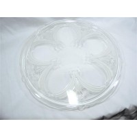 Large Serving Platter Heavy Glass Etched Embossed