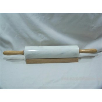 Marble rolling pin with wooden stand