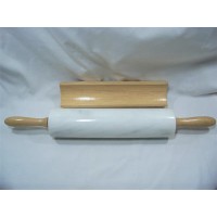 Marble rolling pin with wooden stand