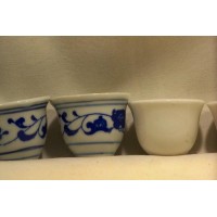 Verres Sake Porcelaine Bleu Blanc 6