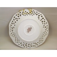 Decorative White Plate Perforated Gold Border (3)