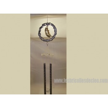 Mobile Vent Carillons Eoliens Metal Verre Croissant