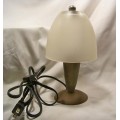 Vintage electric lamp Bronze Frosted glass