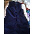 Outfit Suit Vest Long Skirt midnight blue polyester 12 