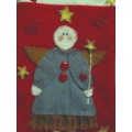 Red Christmas Stocking Handcrafted 3D Angel