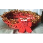 Panier Noël Rouge Fait Main Porte Cartes 