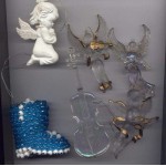 Vintage Christmas Ornaments Boot Little Girl