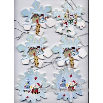 Flocons Blanc Scènes Noël Brillants Dorés