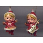 Vintage Christmas Ornaments Red Glass