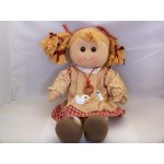Poupée Tissus Tresses Robe Beige